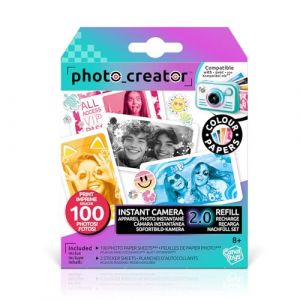 Canal Toys Photo Creator - Recharge pour Appareil Photo Instantané 2.0 avec 100 Feuilles de Papier Photo et 2 Planches de Stickers - CLK 051