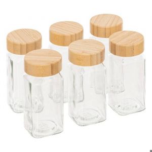 5five - lot de 6 pot à épices 120ml en verre