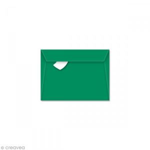Clairefontaine Paquet de 5 enveloppes Pollen 75x100mm 120g/m2 - Vert sapin - Lot de 15