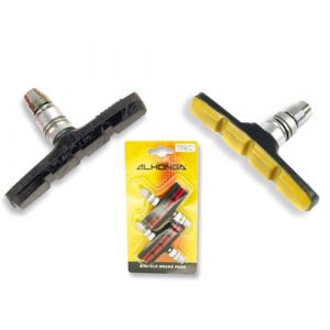 Jeu de freins ALHONGA à patin complet (avant + arrière), système V Brake, jaune
