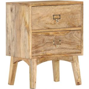 VidaXL Table de chevet 40x35x55 cm Bois de manguier solide - Brun