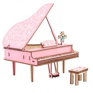 Dam Casse-t&ecirc;te 3d en bois. Piano rose. 78 pi&egrave;ces.
