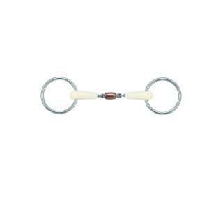 Mors 2 anneaux pour cheval double joint Soyo Happy Mouth