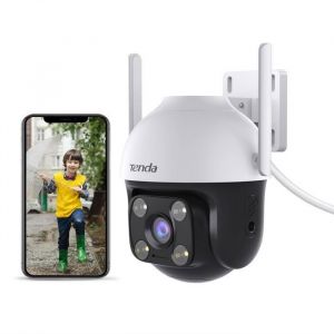 Tenda Cam&eacute;ra de Surveillance Ext&eacute;rieure 5MP 3K WiFi/Ethernet, D&eacute;tection AI Personnes et V&eacute;hicules, Suivi Automatique, Vision Nocturne en Couleur 30m, &Eacute;tanche IP65, Compatible Alexa, CH7 V2.0