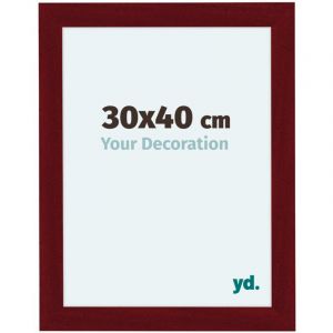 Yd. Your Decoration - 30x40 cm - Cadres Photo en MDF Avec Verre acrylique - Anti-Reflet - Excellente Qualité - Vin Rouge Patiné - Cadre Decoration Murale - Como