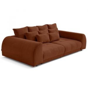 Amadora - canapé droit 4 places en velours côtelé - Lisa Design