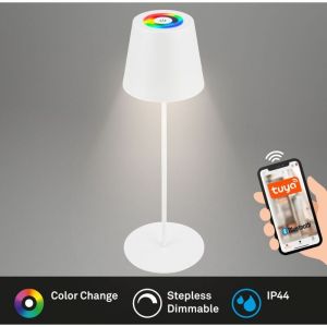 BRILONER - Lampe de table LED Smart sans fil avec commande par app, intensité lumineuse variable en continu, RGB+W, chevet, lecture, camping, lampe sur batterie, lampe d'extérieur, 10,5 x 36 cm