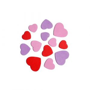 Stickers adhésifs cœurs - caoutchouc mousse - 45 pièces - de 2 à 4 cm
