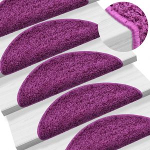 Image de VidaXL 15 pcs Tapis d'escalier Violet 65 x 25 cm