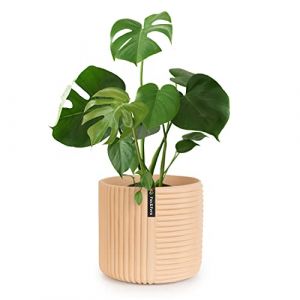 Fox & Fern Pot de Fleur Interieur, Pot pour Plantes en Polystone, Cache Pot Plante Interieur et Extérieur Résistant UV et Gel, Pot Fleur Exterieur Grande Taille, Jardinieres Exterieur Bouchon Drainage