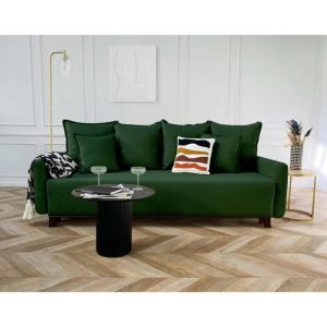 Apia - canap&eacute; 3 places - convertible avec coffre - en velours - vert - Vert