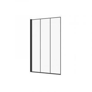 Idmarket Pare baignoire 1 volet 80x140 cm sérigraphié effet verrière avec profilé en aluminium noir