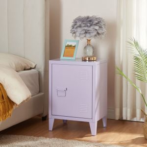 Table de chevet Inari en acier laminé 57 x 40 x 30 cm violet [en.casa]