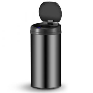 Poubelle automatique / Poubelle / Poubelle à détecteur - 40 litres - Noir - Rond