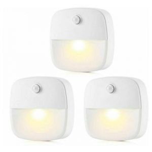 Lampe D&eacute;tecteur De Mouvement Int&eacute;rieur, Lot De 3 Veilleuses Led, Pour Couloir, Chambre, Cuisine, Blanc Chaud Odipie