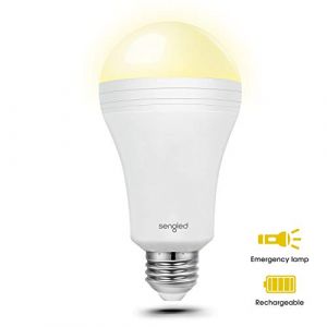 Sengled Everbright, Ampoule LED, Fonctionne en cas de panne de courant, Batterie de secours intégrée, 9 W équivalent 60 W, Blanc chaud 3000K, Culot E27, Non compatible variateur