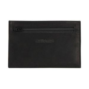 Arthur & Aston Porte-papiers en cuir gras Noir