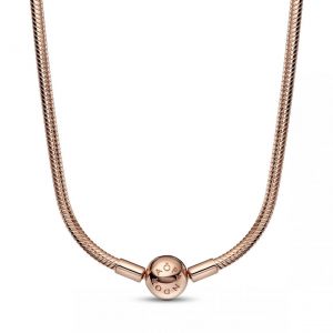 Pandora Collier Maille Serpent Moments en M&eacute;tal dor&eacute; &agrave; l'or rose fin 585/1000