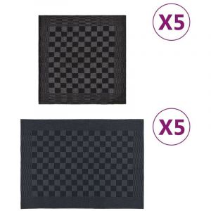 VidaXL Ensemble de serviettes 10 pcs noir et gris coton