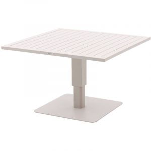 Hesperide Table de jardin relevable carrée Salimia avoine 110 x 110 x 69cm en aluminium