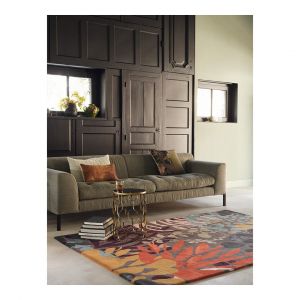 Brink & Campman Tapis design tuft&eacute; main floral laine et viscose Estella Submarin 160x230 Multicolore