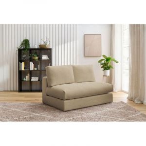 Bobochic Canap&eacute; modulable Chauffeuse 2 places pour canap&eacute; modulable ultra moelleux paris tissu bouclette Marron - Marron