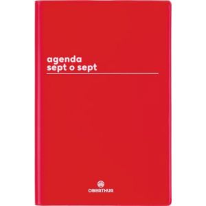 Oberthur 1 Agenda Semainier Sept o Sept - Coloris Rouge - Septembre 2024 à Septembre 2025 - Format 10 x 15 cm