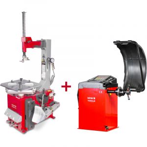 Mw Tools - Pack d&eacute;monte-pneu BT100 3x400V et &eacute;quilibreuse de roues BB205 230V BT100 SET2