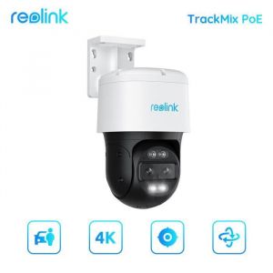 Reolink PTZ 4K Caméra Extérieur PoE, Double Objectif, Zoom Hybride 6X, Suivi Automatique, Vision Nocturne en Couleur - TrackMix PoE