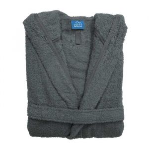 Peignoir &agrave; capuche 100% coton - Couleurs Peignoirs - Gris-Grey, Taille - M