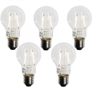 Lot de 5 Ampoule LED E27 A60 Lux Sensor 2.5W 250lm 2200K