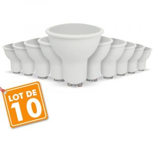 Eclairage design Lot de 10 ampoules LED GU10 5W eq 40W | blanc-chaud-2700k