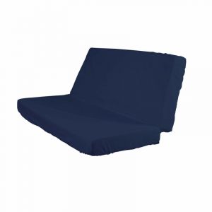 Terre de Nuit Drap Housse Bleu Marine pour Matelas clic-clac Bonnet 20 cm 130x190 - Coton - Bleu Marine - Uni - 57 Fils/cm²