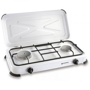 Image de Kemper | Camping Gas Stove 2-burner / R&eacute;chaud &agrave; gaz portable - R&eacute;gulateur de pression de gaz inclus - 2600W