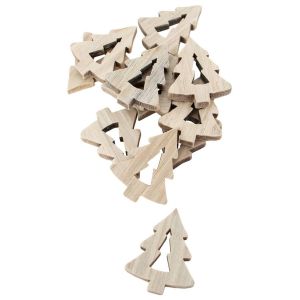 Ruedelafete Sachet de 12 Sapins creux en bois naturel 4cm à disperser
