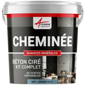 Arcane industries B&eacute;ton Cir&eacute; Chemin&eacute;e, Kit avec primaire et vernis - couleur kit 10 m&sup2; (2 couches) - Canard Gris Bleut&eacute;