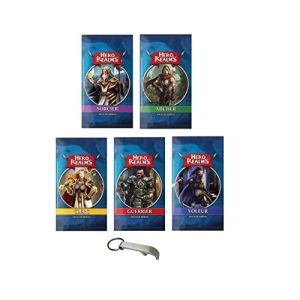 Lot Hero Realms 5 Decks De Héros : Sorcier, Guerrier, Archer, Voleur, Clerc Version Française + 1 Décapsuleur Blumie (5 Heros)