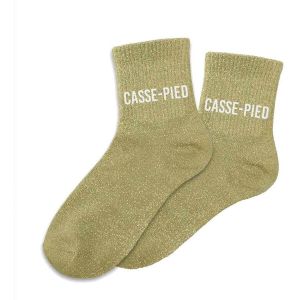 Sud trading Chaussettes Paire de chaussettes vertes pailletées Casse-Pied