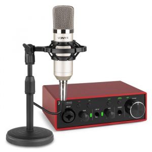 Vonyx Producer Recording Set Gris - Kit Studio Complet Interface USB + Micro à Condensateur
