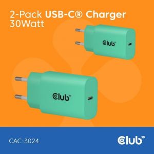 Club 3D Source d'alimentation CAC-3024 30W compact l&eacute;g&egrave;re verte