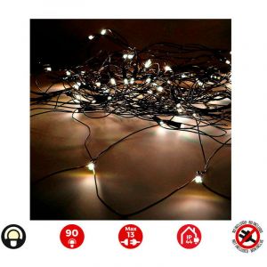EDM Rideau Rouge Easy Connect 2 x 1,5 m 90 LED Blanc Chaud 30 V (int&eacute;rieur et ext&eacute;rieur)