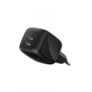 Belkin BoostCharge Pro Chargeur secteur GaN deux ports USB-C, 50W - Noir