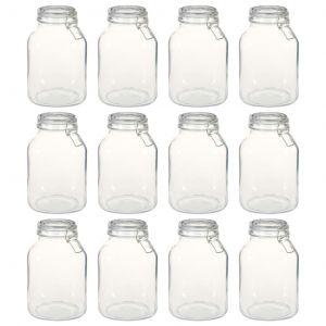 VidaXL Pots en verre avec serrure 12 pcs 3 L
