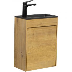 Meuble de salle de bain Sinta 40 x 22 cm Badplaats Chene lavabo noir - Ch&ecirc;ne