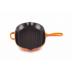 Le Creuset Skillet Gril Ovale en fonte &eacute;maill&eacute;e 32cm Volcanique
