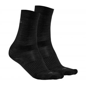 Image de Craft 2-Pack Wool Liner Sock - Chaussettes multifonctions taille 40-42, noir