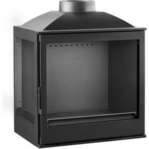 Azura home design Insert cheminée à bois VILIA déflecteur automatique 15 kW 2 vitres version gauche