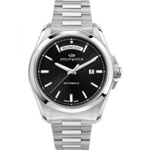 Philip Watch Montre pour homme en AcierAcier en forme de rond de forme Rond, couleur : NOIR, fonctionnalités : 10 ATM - 0.178 g - R8223218006
