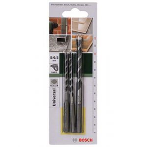 Bosch Lot de 3 for&ecirc;ts polyvalents SDS-Quick pour perforateur, &Oslash; 5 &agrave; 7mm, 2609256918