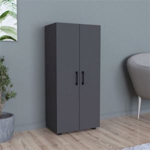 Armoire à 2 portes Åsnes 108 x 49 x 32 cm anthracite [en.casa]
